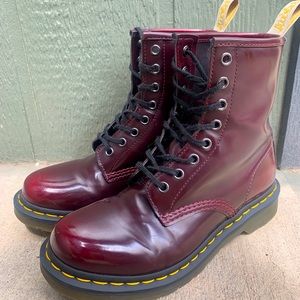 Dr. Martens Vegan 1460 Lace Up Boots-Cherry